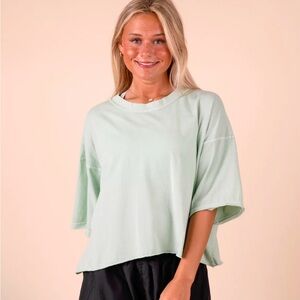 Nwt free people inspire tee light blue